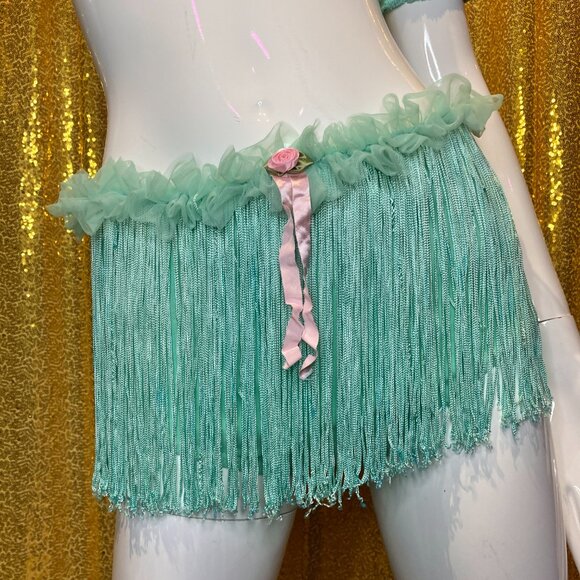 SOLD Vtg 60s go go burlesque dance rave festival circus costume fringe sequin - Picture 3 of 9